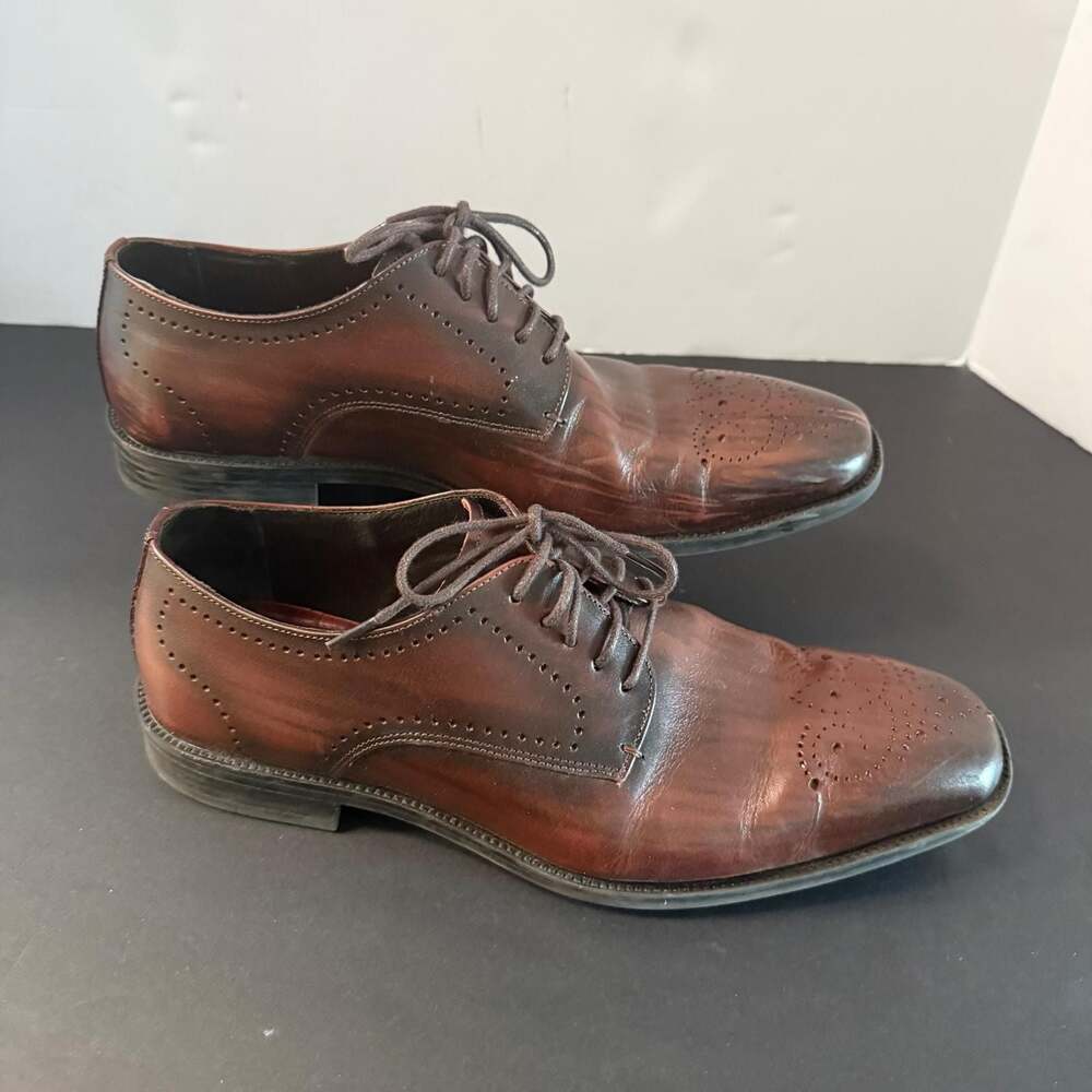 Belvedere‎ Concord Brown Leather Brogue Oxford Shoes Size 8.5D
